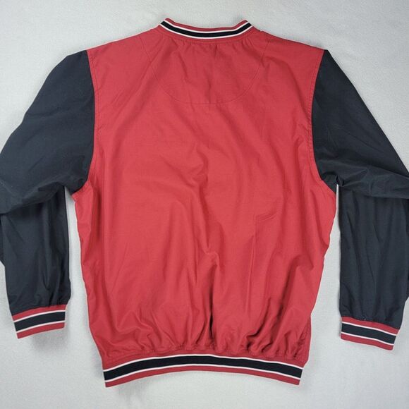 Vintage Reebok Windbreaker Jacket Men's Large Red Pullover Essential V-Neck 90's - Picture 5 of 8
